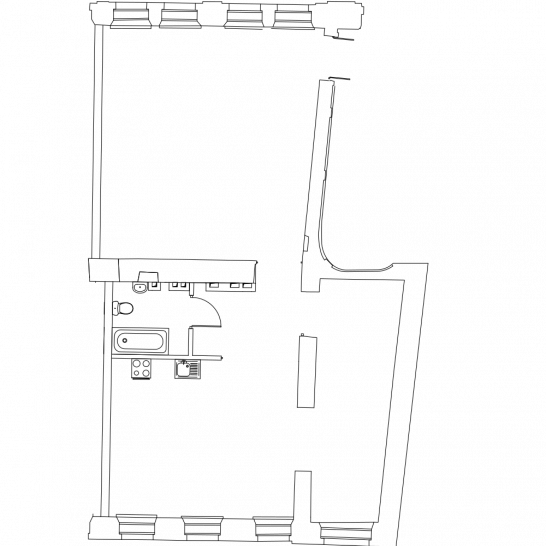 Однокомнатная квартира 105.3 м²